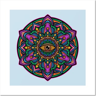 Mandala Indian eye Posters and Art